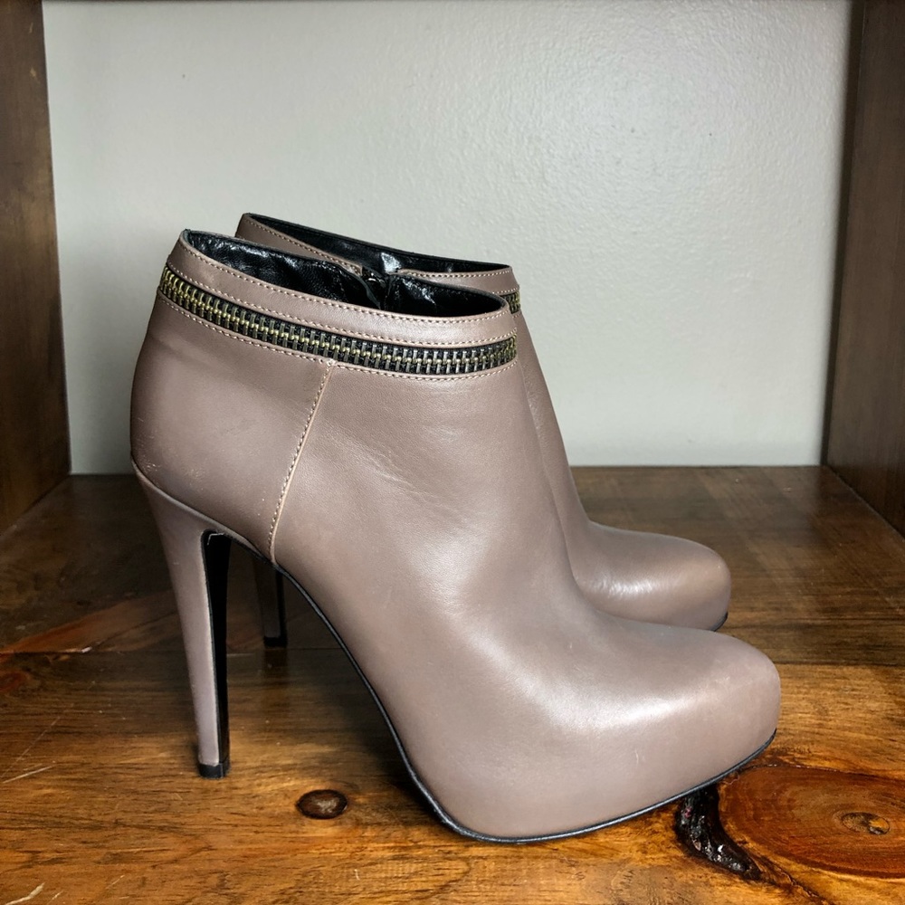 All Saints Taupe Leather Stiletto Heel Boots size 39